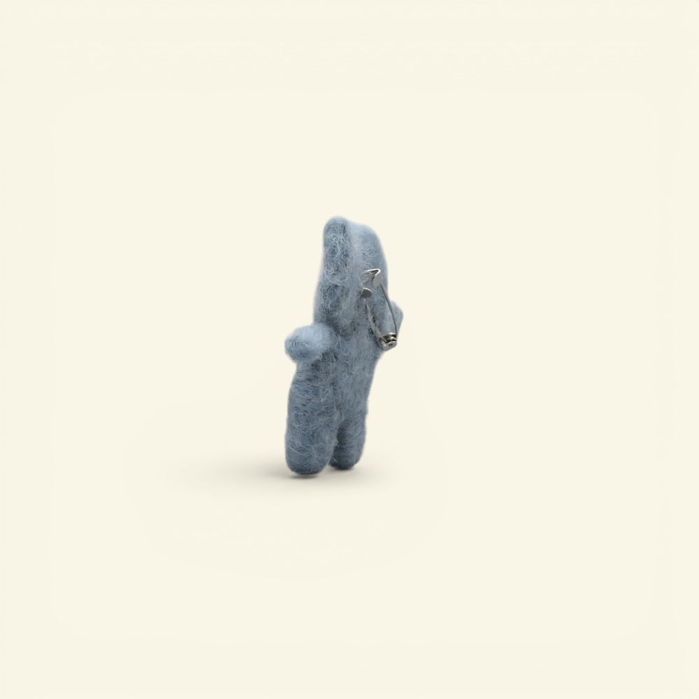 the felt elephant – wool felt elephant brooch, detail 2, uggaz