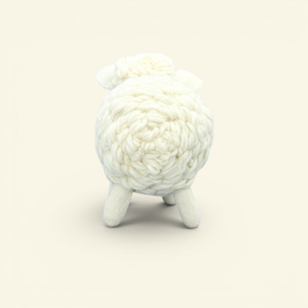 hand-knit wool sheep ornament handmade in nepal — each one knit and felted individually, no two alike