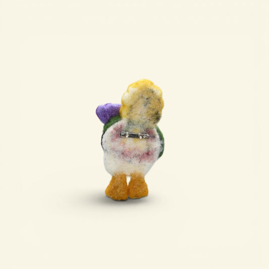 felt sailor duck brooch, about 4.7 inches tall, with metal pin back — handmade in nepal