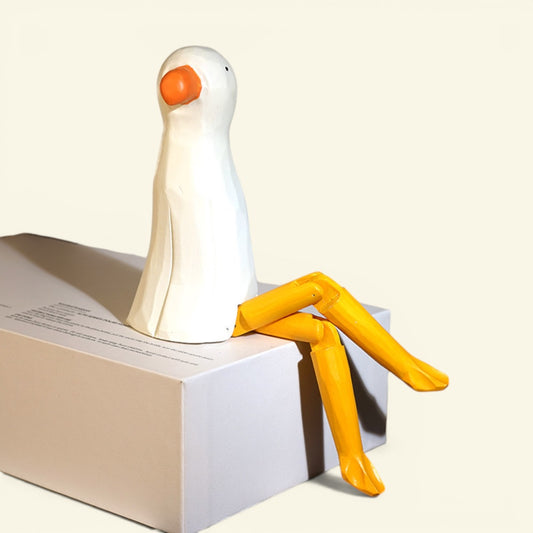 the long legs – seagull, hand-carved basswood animal figurine, uggaz