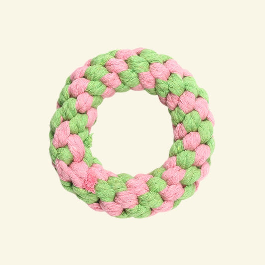 the knot donut – pieen, cotton rope donut dog toy, uggaz