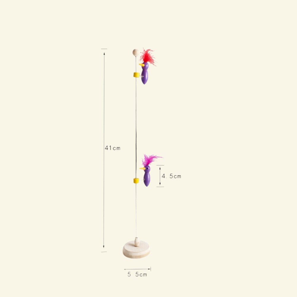 the pecking order – size diagram, 16.1 in / 41 cm pole, 2.2 in / 5.5 cm base, 1.8 in / 4.5 cm bird, uggaz