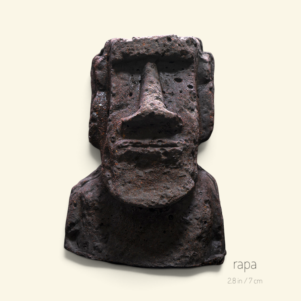 the moai – rapa, approx. 2.8 in / 7 cm tall, uggaz