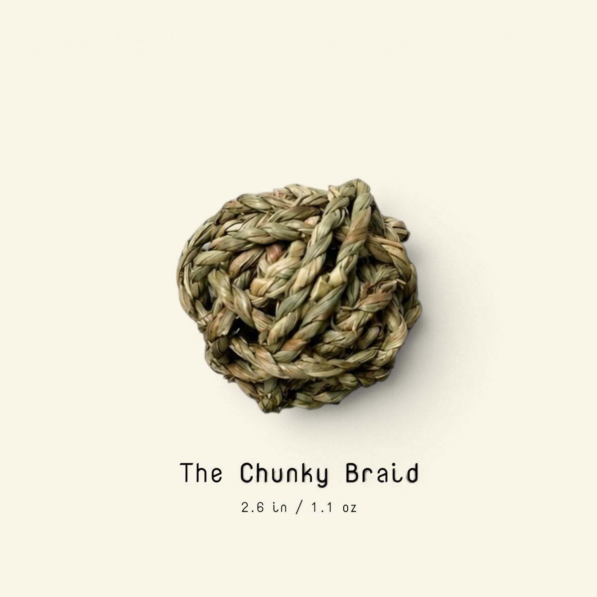 the love-hate ball – the chunky braid, natural woven grass ball for dogs, uggaz