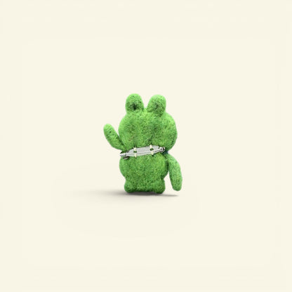 felt frog brooch, about 2.6 inches tall, with metal pin back — handmade in nepal