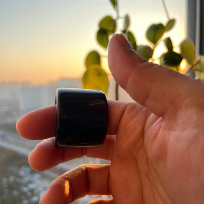 Black Bianstone Thumb Ring
