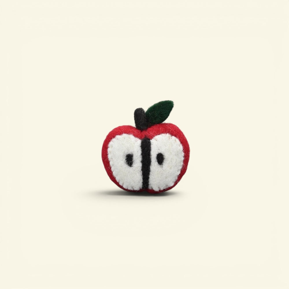 the felt garden – wool felt apple brooch, cut open to show the core, uggaz
