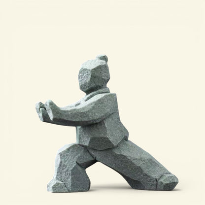 the slow masters – tai chi figurine in grasp the sparrow's tail pose, gray faux-marble finish, uggaz