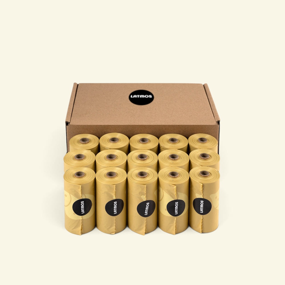 15 rolls of the yam refill dog waste bags in the shipping box