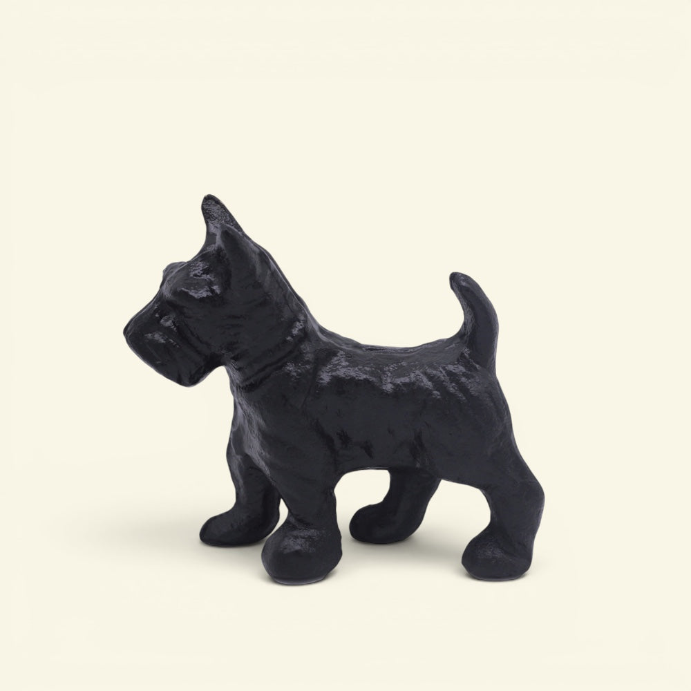 the iron terrier – black, hand-painted cast iron terrier figurine, uggaz