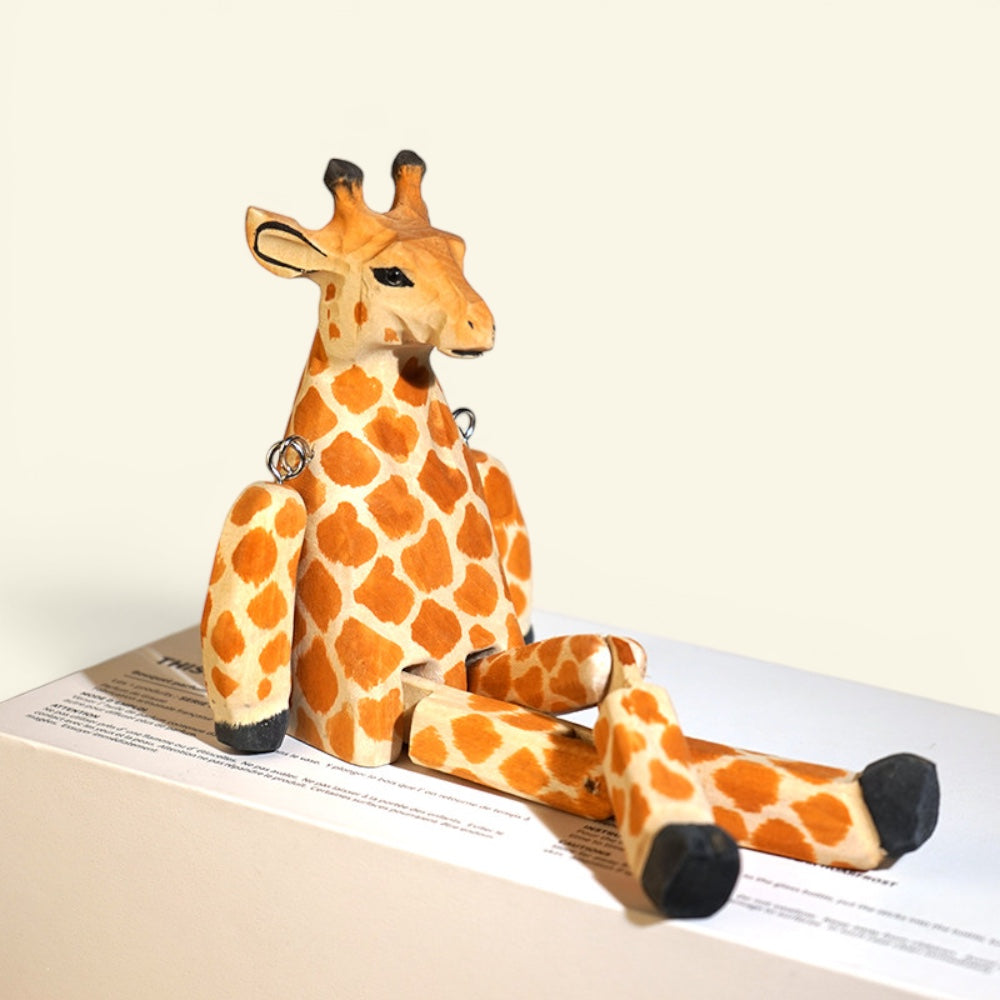 the long legs – giraffe, hand-carved basswood animal figurine, uggaz