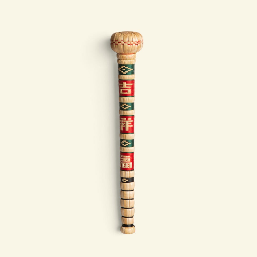 the sorghum hammer, single-head style, woven with green and red lucky-character bands, uggaz
