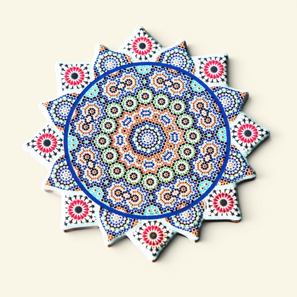 the shophouse tile – pattern h, gold foil peranakan tile ceramic coaster, uggaz