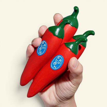 the hot pepper – natural latex squeaky dog toy, uggaz