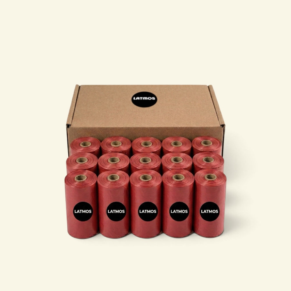 15 rolls of the dumpling refill dog waste bags in the shipping box