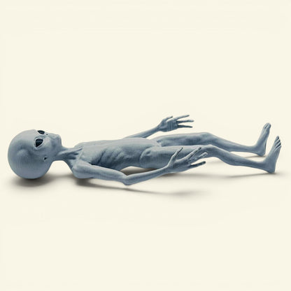 The Tall Grey – detail 4, 3d printed pla alien figurine, matte grey, uggaz