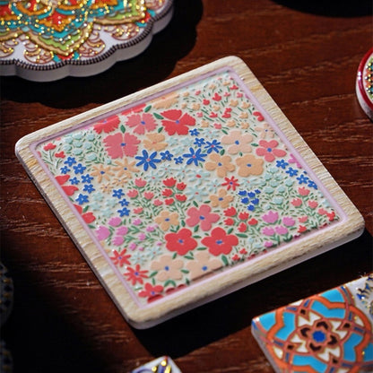 the shophouse tile – gold foil peranakan tile ceramic coaster, detail 3, uggaz