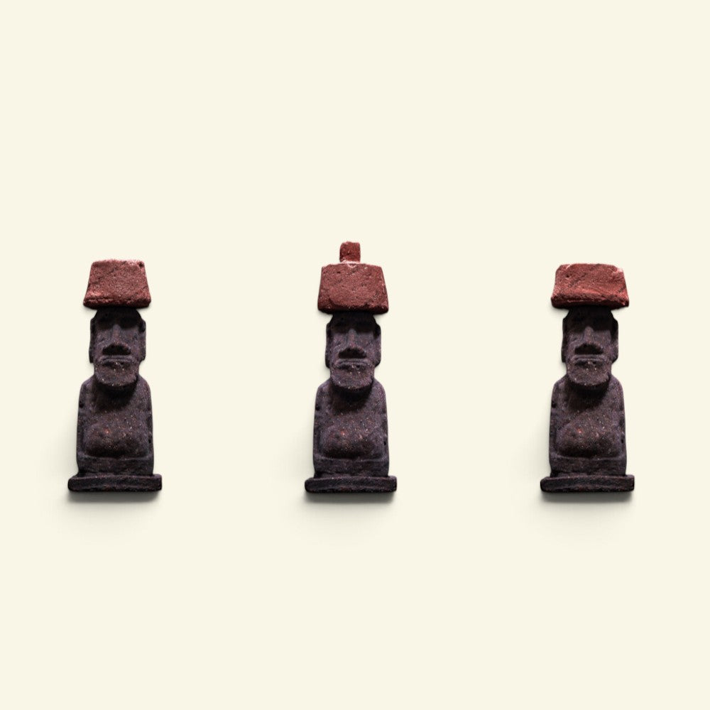 the moai – rano max, volcanic rock and cement bust figurine, uggaz