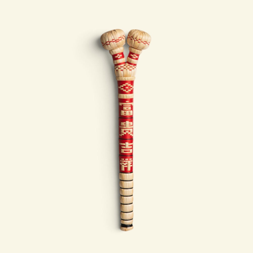 the sorghum hammer, double-head style, woven with red lucky-character bands, uggaz