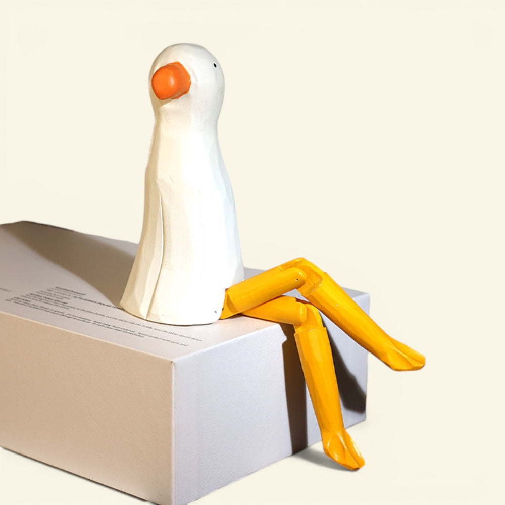 the long legs – seagull, hand-carved basswood animal figurine, uggaz