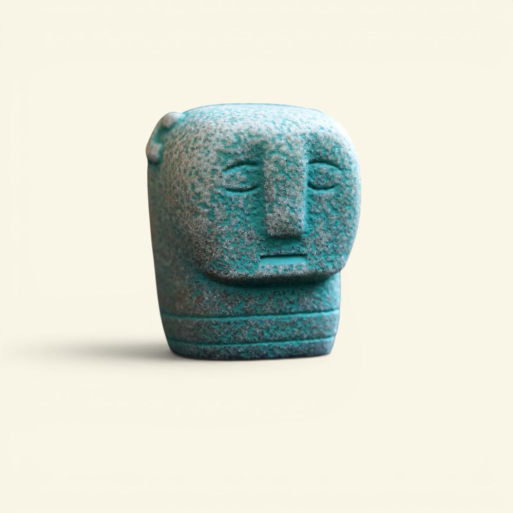 the stone people – meditation, moss green, bali stone-look resin figurine, uggaz