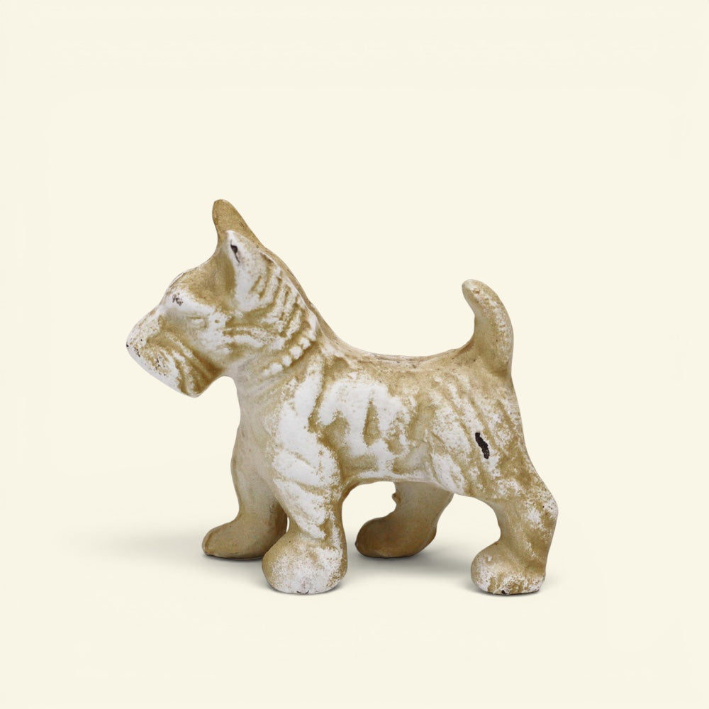the iron terrier – white, hand-painted cast iron terrier figurine, uggaz
