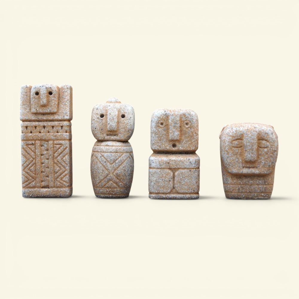 the stone people – crowd, sand, bali stone-look resin figurine set, uggaz