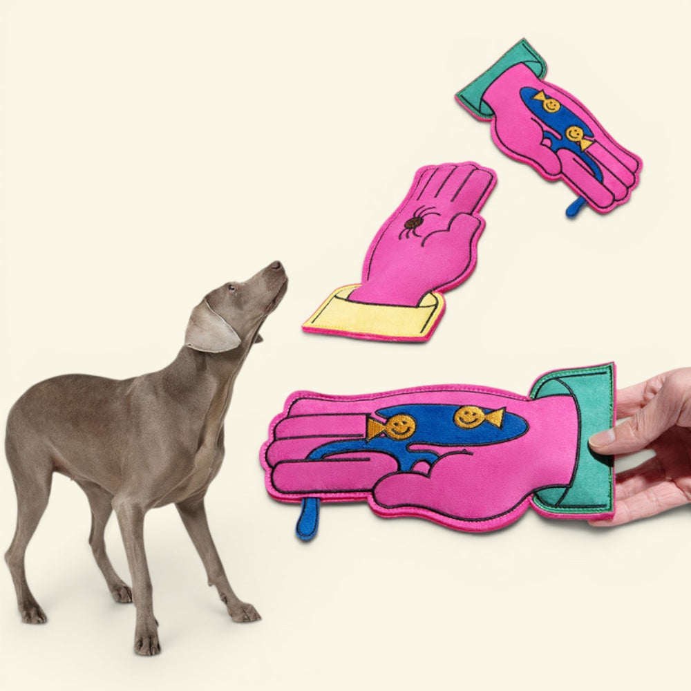 the busy hands – suede fabric squeaker frisbee dog toy, detail 2, uggaz